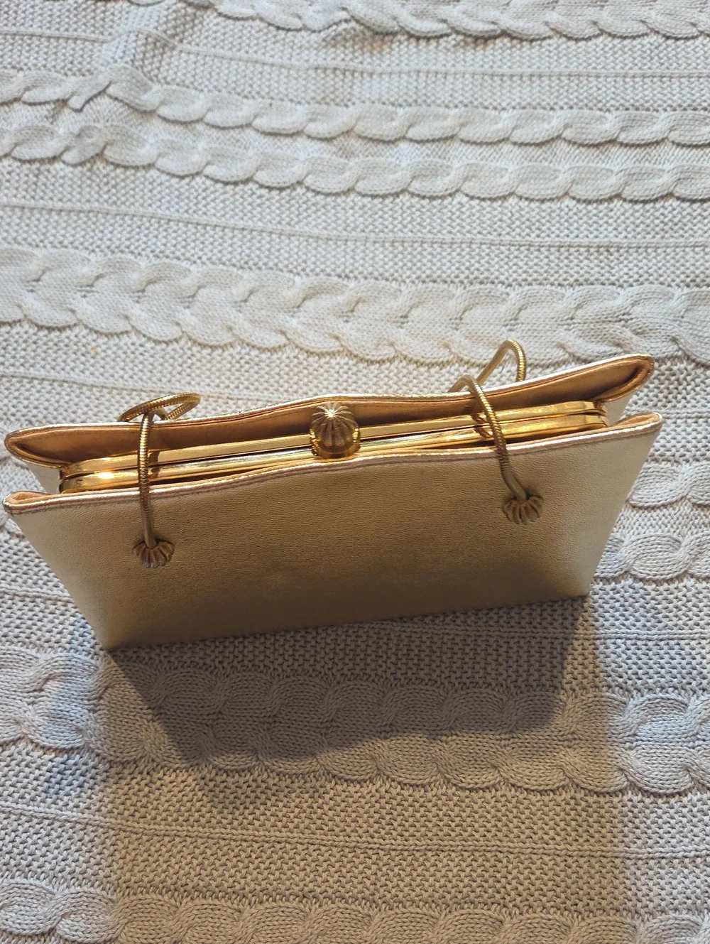 Vintage After Five Clutch W/ Coin Purse  50s 60s Gold Lining Chain Made In USA